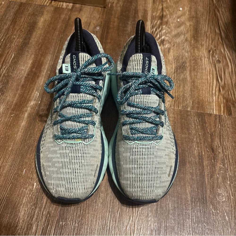 Brooks Ghost 13 Women's Running Shoes Size 6.5 (Medium) Gray/Green 1203381B067